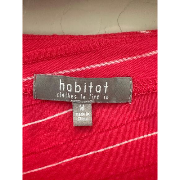 HABITAT | Hot Pink Striped Asymmetrical Knit Shirt Top | Medium - Picture 5 of 7